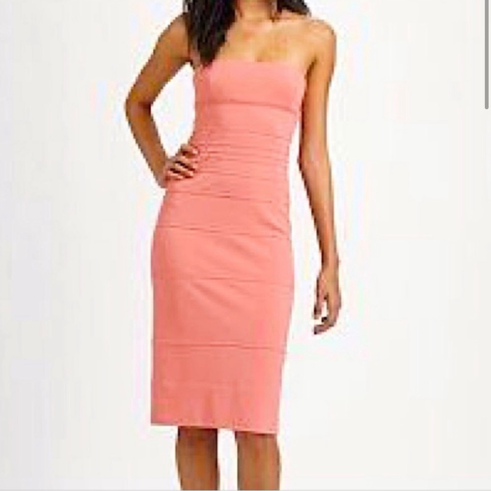 Diane Von Furstenburg Kimeena sorbet strapless midi dress